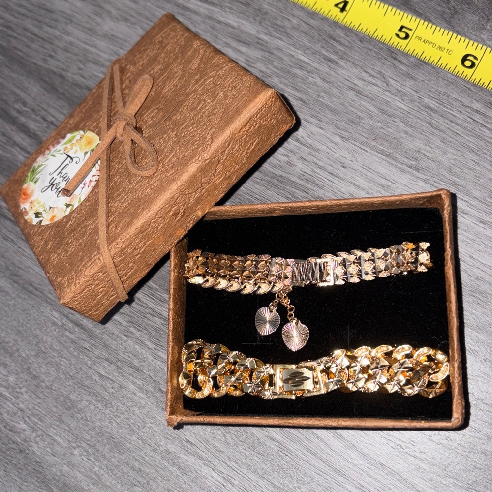 2 Elegant Gold Bracelets